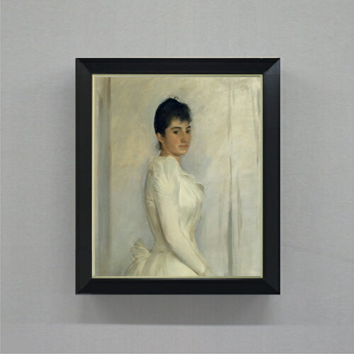 【油絵 直筆仕上げ】ラモン・カザス Portrait of Montserrat Carb F8 【シンプルフレーム】 絵画 販売 8号 油彩 人物画 485×410mm 複製画 送料無料 プレゼント ギフト 開店祝い 開業祝い 退職祝い 新築祝い リビング 玄関 モダン 近代アート 壁掛け