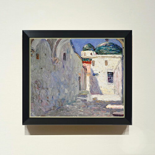 【油絵 直筆仕上げ】ワシリー・カンディンスキー Tunis, Strasse (Tunis, Street) F8 【シンプルフレーム】 絵画 販売 8号 油彩 風景画 485×410mm 複製画 送料無料 プレゼント ギフト 開店祝い 開業祝い 退職祝い 新築祝い リビング 玄関 モダン 近代アート 壁掛け