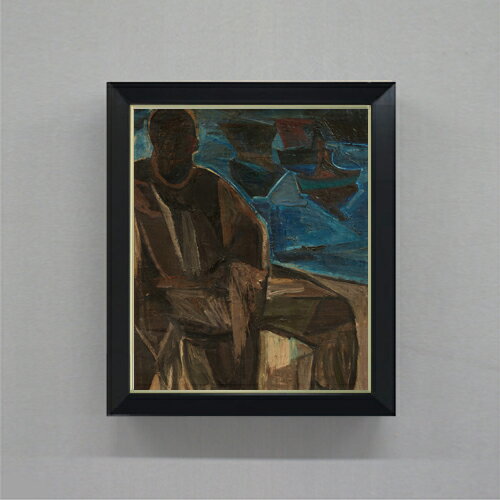 【油絵 直筆仕上げ】ペルメケ オーステンデのフィッサー F8 【シンプルフレーム】 絵画 販売 8号 油彩 抽象画 485×410mm 複製画 送料無料 プレゼント ギフト 開店祝い 開業祝い 退職祝い 新築祝い リビング 玄関 モダン 近代アート 壁掛け