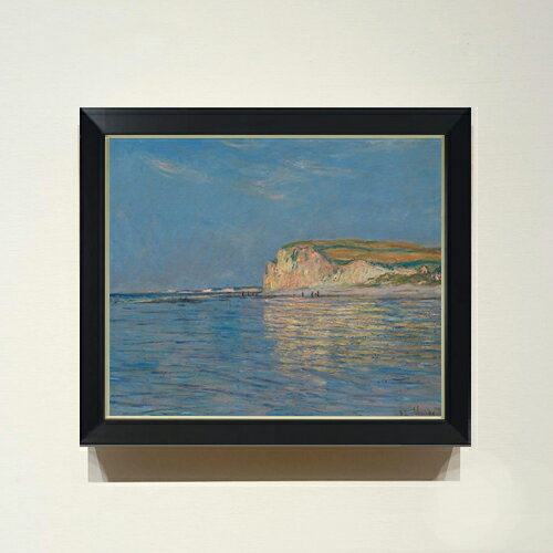 【油絵 直筆仕上げ】クロード・モネ ディエップ近郊のプールヴィルの干潮 F8 【シンプルフレーム】 絵画 販売 8号 油彩 風景画 485×410mm 複製画 送料無料 プレゼント ギフト 開店祝い 開業祝い 退職祝い 新築祝い リビング 玄関 モダン アートフレーム 壁掛け