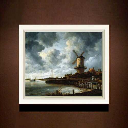 絵自体（キャンバス）の大きさ　455×380mm 表面アクリル透明保護板　額縁吊り紐　付属 ※一部在庫商品は早期出荷可能の場合がございます。 お急ぎに際は別途Eメールにてお問い合わせください。 お問い合わせメールアドレス 　shopmaster@artrest.jp 【留意事項】 ※注文個数によりお届け日が変わることがあります。 ※直筆仕上げ商品のため色彩が若干異なる場合がございますので 予めご了承くださいませ。 絵画 販売 インテリア 油絵 油彩 壁掛け 複製画 風景画 ゴッホ モネ ルノワール その他 静物画 肖像画 アート プレゼント 開業祝い 退職祝い 新築祝い 玄関 リビングアート 風水 縁起 フレーム 贈り物ロイスダール ヴェイクの風車