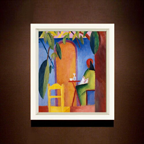 【油絵 直筆仕上げ】アウグスト・マッケ トルコ風カフェ (3) F8 【シンプルフレーム】 絵画 販売 8号 油彩 抽象画 485×410mm 複製画 送料無料 プレゼント ギフト 開店祝い 開業祝い 退職祝い 新築祝い リビング 玄関 モダン 近代アート 壁掛け