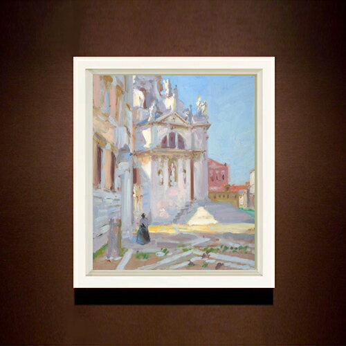 【油絵 直筆仕上げ】フランシス・カデル Santa Maria della Salute, Venice F8 【シンプルフレーム】 絵画 販売 8号 油彩 抽象画 485×410mm 複製画 送料無料 プレゼント ギフト 開店祝い 開業祝い 退職祝い 新築祝い リビング 玄関 モダン 近代アート 壁掛け