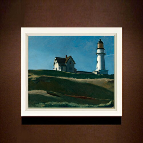 【油絵 直筆仕上げ】エドワード・ホッパー Lighthouse Hill F8 【シンプルフレーム】 絵画 販売 8号 油彩 風景画 485×410mm 複製画 送料無料 プレゼント ギフト 開店祝い 開業祝い 退職祝い 新築祝い リビング 玄関 モダン 近代アート 壁掛け