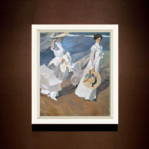ソローリャ Strolling along the Seashore F8  絵画 販売 8号 油彩 風景画 485×410mm 複製画 送料無料 プレゼント ギフト 開店祝い 開業祝い 退職祝い 新築祝い リビング 玄関 モダン 近代アート 壁掛け