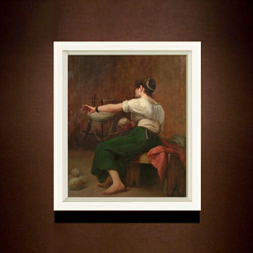 Rakuten - 【油絵 直筆仕上げ】ファウストゾナロ Woman Winding Wool F8 【シンプルフレーム】 絵画 販売 8号 油彩 人物画 485×410mm 複製画 送料無料 プレゼント ギフト 開店祝い 開業祝い 退職祝い 新築祝い リビング 玄関 モダン 近代アート 壁掛け