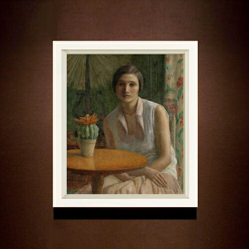Rakuten - 【油絵 直筆仕上げ】フリージキー Portrait of a Woman F8 【シンプルフレーム】 絵画 販売 8号 油彩 人物画 485×410mm 複製画 送料無料 プレゼント ギフト 開店祝い 開業祝い 退職祝い 新築祝い リビング 玄関 モダン 近代アート 壁掛け