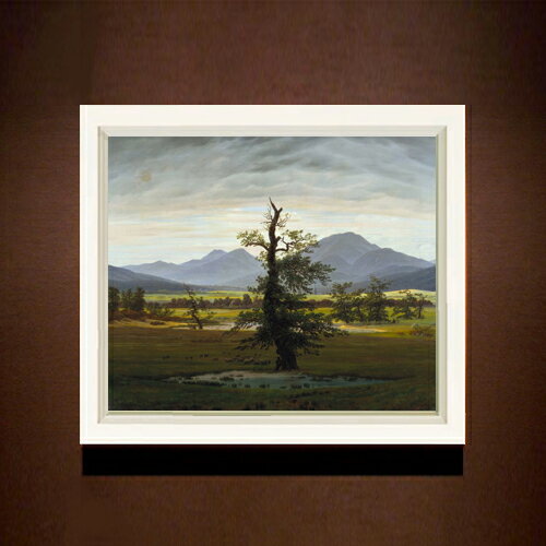 【油絵 直筆仕上げ】フリードリヒ Solitary Tree F8 【シンプルフレーム】 絵画 販売 8号 油彩 風景画 485×410mm 複製画 送料無料 プレゼント ギフト 開店祝い 開業祝い 退職祝い 新築祝い リビング 玄関 モダン 壁掛け