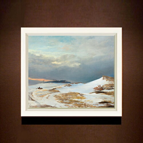 【油絵 直筆仕上げ】ルンドビー Winter Landscape F8 【シンプルフレーム】 絵画 販売 8号 油彩 風景画 485×410mm 複製画 送料無料 プレゼント ギフト 開店祝い 開業祝い 退職祝い 新築祝い リビング 玄関 モダン 近代アート 壁掛け