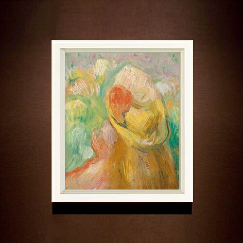 【油絵 直筆仕上げ】ルノワール 黄色い帽子をかぶった女の子 F8 【シンプルフレーム】 絵画 販売 8号 ..