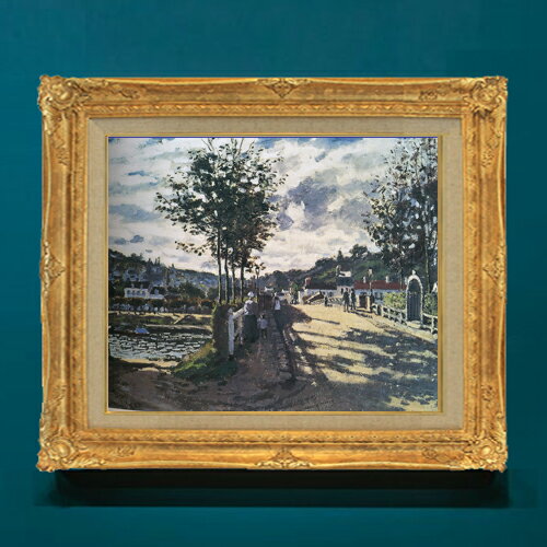 樂天商城 - 【油絵 直筆仕上げ】クロード・モネ ブジーヴァルの橋 F8 【アップグレード額】 絵画 販売 8号 油彩 風景画 593×518mm 複製画 送料無料 プレゼント ギフト 開店祝い 開業祝い 退職祝い 新築祝い リビングアートフレーム 壁掛け