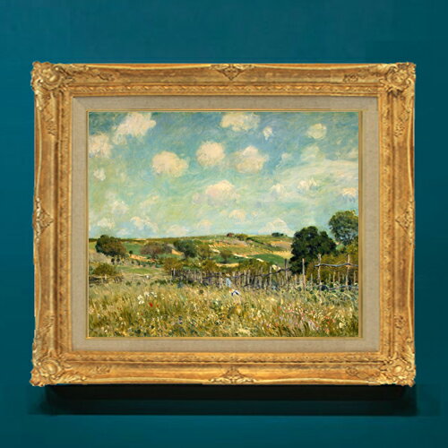 樂天商城 - 【油絵 直筆仕上げ】シスレー 牧草地 F8 【アップグレード額】 絵画 販売 8号 油彩 風景画 593×518mm 複製画 送料無料 プレゼント ギフト 開店祝い 開業祝い 退職祝い 新築祝い リビングアートフレーム 壁掛け