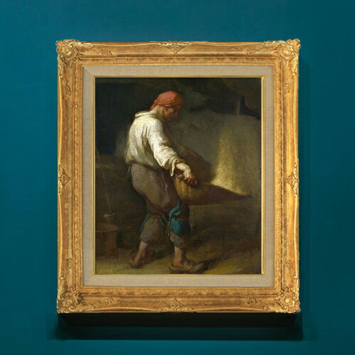 樂天商城 - 【油絵 直筆仕上げ】ミレー 箕をふるう人 F8 【アップグレード額】 絵画 販売 8号 油彩 風景画 593×518mm 複製画 送料無料 プレゼント ギフト 開店祝い 開業祝い 退職祝い 新築祝い リビングアートフレーム 壁掛け