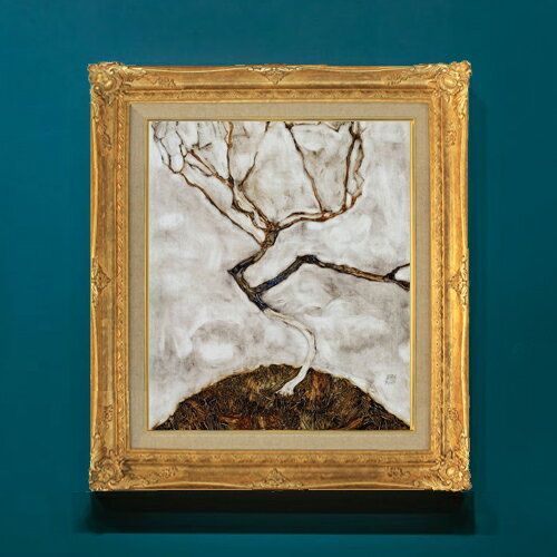 Rakuten - 【油絵 直筆仕上げ】エゴン・シーレ Small Tree in Late Autumn F8 【アップグレード額】 絵画 販売 8号 油彩 風景画 593×518mm 複製画 送料無料 プレゼント ギフト 開店祝い 開業祝い 退職祝い 新築祝い リビングアートフレーム 壁掛け