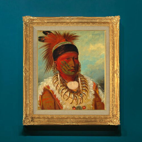 樂天商城 - 【油絵 直筆仕上げ】カトリン The White Cloud, Head Chief of the Iowas F8 【アップグレード額】 絵画 販売 8号 油彩 人物画 593×518mm 複製画 送料無料 プレゼント ギフト 開店祝い 開業祝い 退職祝い 新築祝い リビングアートフレーム 壁掛け