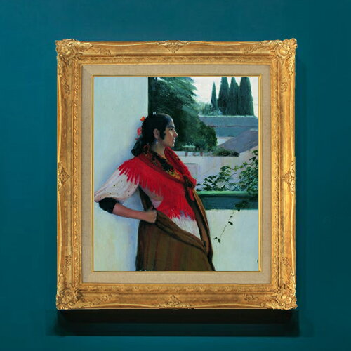 Rakuten - 【油絵 直筆仕上げ】ルシニョール Granada's girl F8 【アップグレード額】 絵画 販売 8号 油彩 人物画 593×518mm 複製画 送料無料 プレゼント ギフト 開店祝い 開業祝い 退職祝い 新築祝い リビングアートフレーム 壁掛け