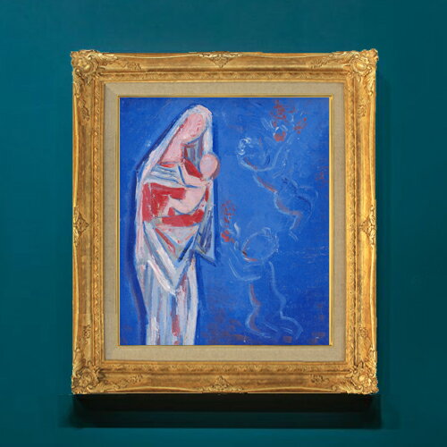 樂天商城 - 【油絵 直筆仕上げ】ガランダ 天使と立つ聖母 F8 【アップグレード額】 絵画 販売 8号 油彩 抽象画 593×518mm 複製画 送料無料 プレゼント ギフト 開店祝い 開業祝い 退職祝い 新築祝い リビングアートフレーム 壁掛け