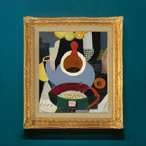 サラガ Nature morte a la theiere F8  絵画 販売 8号 油彩 抽象画 593×518mm 複製画 送料無料 プレゼント ギフト 開店祝い 開業祝い 退職祝い 新築祝い リビングアートフレーム 壁掛け