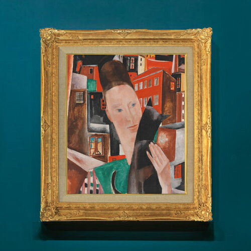 樂天商城 - 【油絵 直筆仕上げ】シュテゲマン Frau und schwarze Katze F8 【アップグレード額】 絵画 販売 8号 油彩 抽象画 593×518mm 複製画 送料無料 プレゼント ギフト 開店祝い 開業祝い 退職祝い 新築祝い リビングアートフレーム 壁掛け