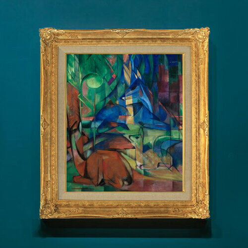 樂天商城 - 【油絵 直筆仕上げ】マルク 森への帰還2 F8 【アップグレード額】 絵画 販売 8号 油彩 抽象画 593×518mm 複製画 送料無料 プレゼント ギフト 開店祝い 開業祝い 退職祝い 新築祝い リビングアートフレーム 壁掛け