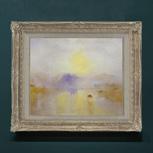 樂天商城 - 【油絵 直筆仕上げ】ターナー ノラム城、 日の出 F8 【アップグレード額】 絵画 販売 8号 油彩 風景画 593×518mm 複製画 送料無料 プレゼント ギフト 開店祝い 開業祝い 退職祝い 新築祝い リビングアートフレーム 壁掛け