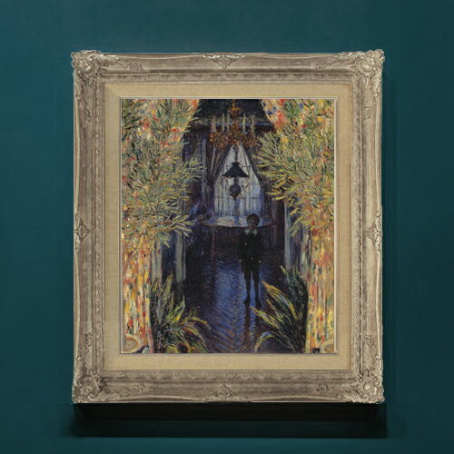 Rakuten - 【油絵 直筆仕上げ】クロード・モネ アパルトマンの一隅 F8 【アップグレード額】 絵画 販売 8号 油彩 風景画 593×518mm 複製画 送料無料 プレゼント ギフト 開店祝い 開業祝い 退職祝い 新築祝い リビングアートフレーム 壁掛け