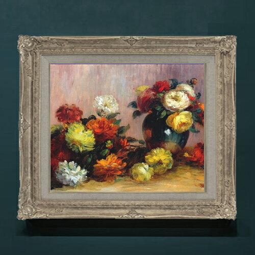 樂天商城 - 【油絵 直筆仕上げ】ルノワール 花のブーケ F8 【アップグレード額】 絵画 販売 8号 油彩 風景画 593×518mm 複製画 送料無料 プレゼント ギフト 開店祝い 開業祝い 退職祝い 新築祝い リビングアートフレーム 壁掛け