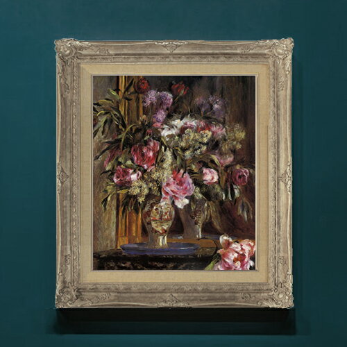 樂天商城 - 【油絵 直筆仕上げ】ルノワール 花瓶の花(2) F8 【アップグレード額】 絵画 販売 8号 油彩 風景画 593×518mm 複製画 送料無料 プレゼント ギフト 開店祝い 開業祝い 退職祝い 新築祝い リビングアートフレーム 壁掛け