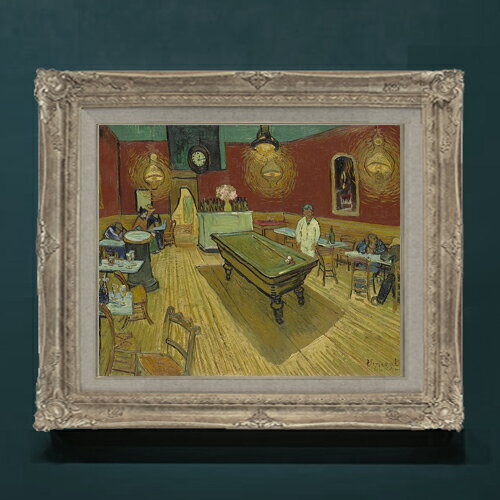 Rakuten - 【油絵 直筆仕上げ】ゴッホ 夜のカフェ F8 【アップグレード額】 絵画 販売 8号 油彩 風景画 593×518mm 複製画 送料無料 プレゼント ギフト 開店祝い 開業祝い 退職祝い 新築祝い リビングアートフレーム 壁掛け
