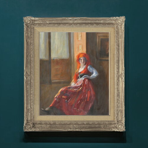 人物画 - 【油絵 直筆仕上げ】カルネイロ Young Lady from Minho F8 【アップグレード額】 絵画 販売 8号 油彩 人物画 593×518mm 複製画 送料無料 プレゼント ギフト 開店祝い 開業祝い 退職祝い 新築祝い リビングアートフレーム 壁掛け