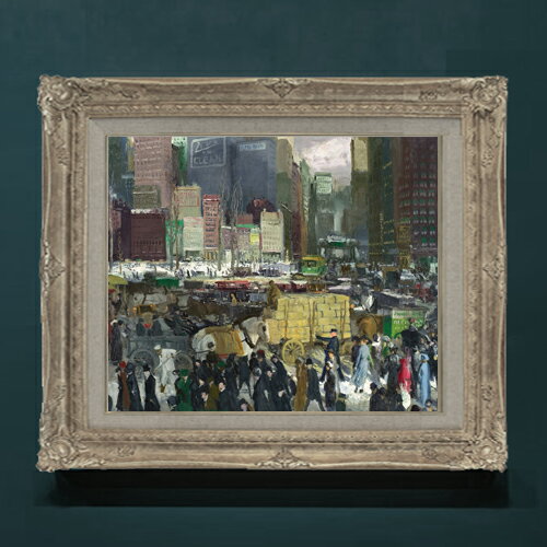 Rakuten - 【油絵 直筆仕上げ】ジョージ・ベローズ New York F8 【アップグレード額】 絵画 販売 8号 油彩 風景画 593×518mm 複製画 送料無料 プレゼント ギフト 開店祝い 開業祝い 退職祝い 新築祝い リビングアートフレーム 壁掛け
