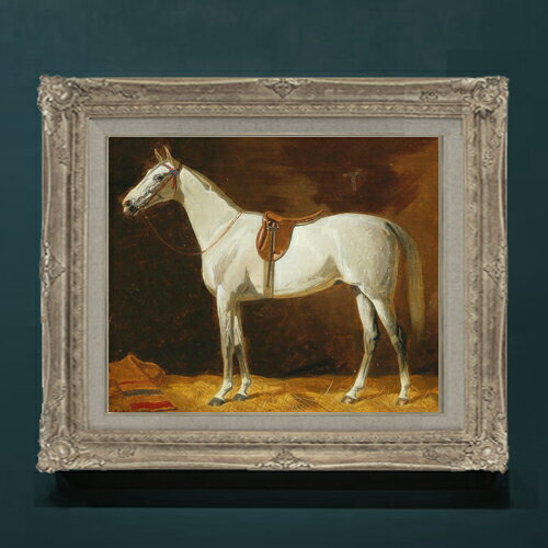 樂天商城 - 【油絵 直筆仕上げ】エミール・フォルカース 白い馬 F8 【アップグレード額】 絵画 販売 8号 油彩 抽象画 593×518mm 複製画 送料無料 プレゼント ギフト 開店祝い 開業祝い 退職祝い 新築祝い リビングアートフレーム 壁掛け