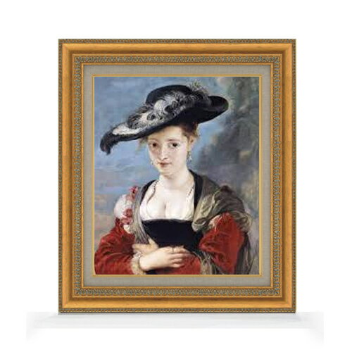 【油絵 直筆仕上げ】ルーベンス シュザンヌ・フールマンの肖像 F8 【額入り】 絵画 販売 8号 油彩 風景画 602×528mm 複製画 送料無料 プレゼント ギフト 開店祝い 開業祝い 退職祝い 新築祝い リビング 玄関 モダン アートフレーム 壁掛け