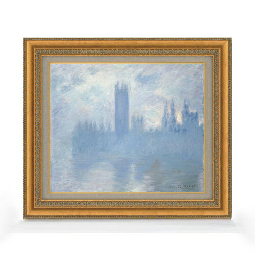 【油絵 直筆仕上げ】クロード・モネ 国会議事堂 F8 【額入り】 絵画 販売 8号 油彩 風景画 602×528mm ..