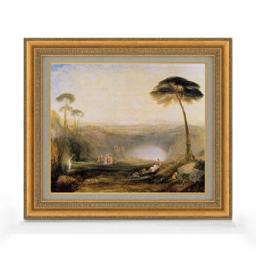 【油絵 直筆仕上げ】タ-ナー 金枝 F8 【額入り】 絵画 販売 8号 油彩 風景画 602×528mm 複製画 送料無料 プレゼント ギフト 開店祝い 開業祝い 退職祝い 新築祝い リビング 玄関 モダン アートフレーム 壁掛け