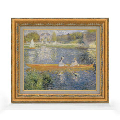 【油絵 直筆仕上げ】ルノワール 小舟 F8 【額入り】 絵画 販売 8号 油彩 風景画 602×528mm 複製画 送料無料 プレゼント ギフト 開店祝い 開業祝い 退職祝い 新築祝い リビング 玄関 モダン アートフレーム 壁掛け ラッピング可 油彩
