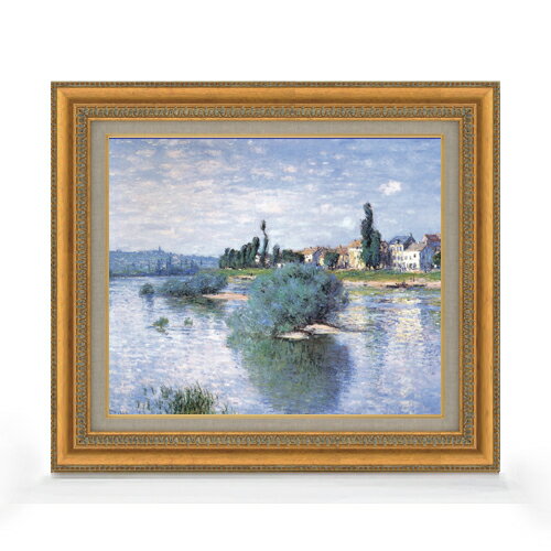 Rakuten - 【油絵 直筆仕上げ】クロード・モネ ラヴァクール F8 【額入り】 絵画 販売 8号 油彩 風景画 602×528mm 複製画 送料無料 プレゼント ギフト 開店祝い 開業祝い 退職祝い 新築祝い リビング 玄関 モダン アートフレーム 壁掛け