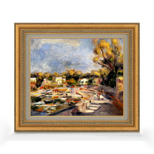 乐天商城 - 【油絵 直筆仕上げ】ルノワール カーニュの河口 F8 【額入り】 絵画 販売 8号 油彩 風景画 602×528mm 複製画 送料無料 プレゼント ギフト 開店祝い 開業祝い 退職祝い 新築祝い リビング 玄関 モダン アートフレーム 壁掛け