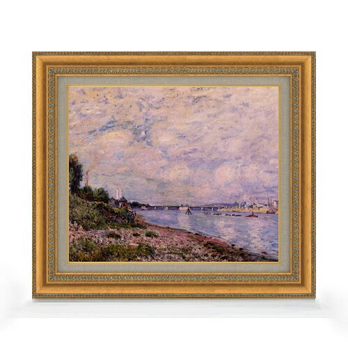 【油絵 直筆仕上げ】シスレー ブージヴァルの風景 F8 【額入り】 絵画 販売 8号 油彩 風景画 602×528mm 複製画 送料無料 プレゼント ギフト 開店祝い 開業祝い 退職祝い 新築祝い リビング 玄関 モダン アートフレーム 壁掛け ラッピング 贈答品