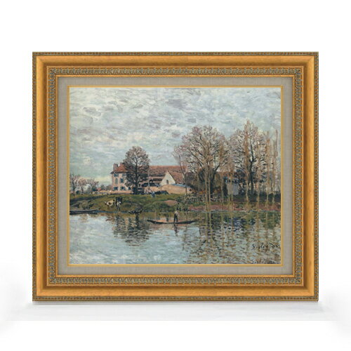 【油絵 直筆仕上げ】シスレー ポールマルリの風景 F8 【額入り】 絵画 販売 8号 油彩 風景画 602×528mm..