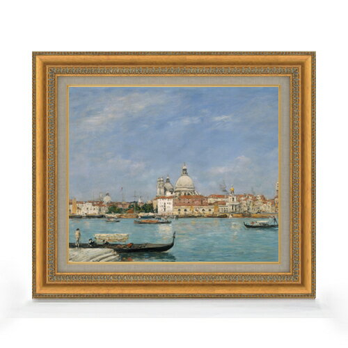 【油絵 直筆仕上げ】ブータン サンタ・マリア・デッラ・サルーテ聖堂-サン・ジョルジョ島から望む F8 8号 油彩 風景画 602×528mm 複製画 送料無料 プレゼント ギフト 開店祝い 開業祝い 退職祝い 新築祝い リビング 玄関 モダン アートフレーム 壁掛け