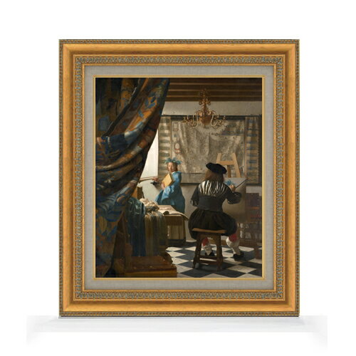 樂天商城 - 【油絵 直筆仕上げ】フェルメール 絵画芸術 F8 【額入り】 絵画 販売 8号 油彩 風景画 602×528mm 複製画 送料無料 プレゼント ギフト 開店祝い 開業祝い 退職祝い 新築祝い リビング 玄関 モダン アートフレーム 壁掛け