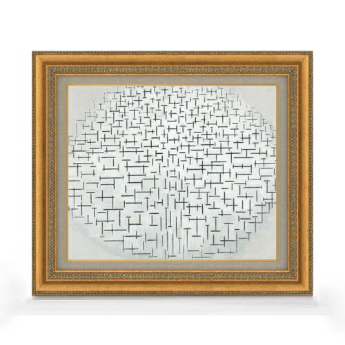 【油絵 直筆仕上げ】ピート・モンドリアン Composition 10 in black and white F8 【額入り】 絵画 販売 8号 油彩 抽象画 ...