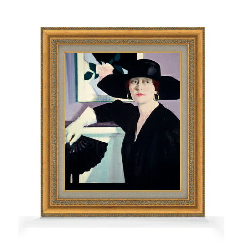樂天商城 - 【油絵 直筆仕上げ】フランシス・カデル Portrait of a Lady in Black F8 【額入り】 絵画 販売 8号 油彩 人物画 602×528mm 複製画 送料無料 プレゼント ギフト 開店祝い 開業祝い 退職祝い 新築祝い リビング 玄関 モダン アートフレーム 壁掛け
