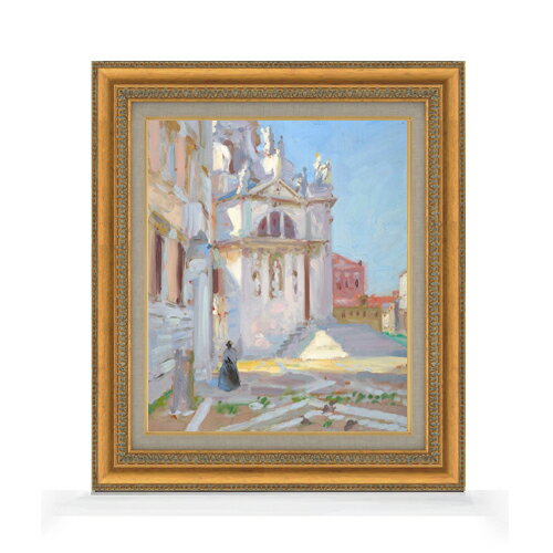 【油絵 直筆仕上げ】フランシス・カデル Santa Maria della Salute, Venice F8 【額入り】 絵画 販売 8号 油彩 抽象画 602×528mm 複製画 送料無料 プレゼント ギフト 開店祝い 開業祝い 退職祝い 新築祝い リビング 玄関 モダン アートフレーム 壁掛け