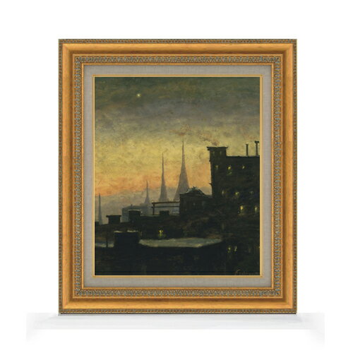 Rakuten - 【油絵 直筆仕上げ】ルイ・エイルシェミウス New York Roof Tops F8 【額入り】 絵画 販売 8号 油彩 抽象画 602×528mm 複製画 送料無料 プレゼント ギフト 開店祝い 開業祝い 退職祝い 新築祝い リビング 玄関 モダン アートフレーム 壁掛け