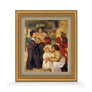 【油絵 直筆仕上げ】ルノワール 画家の家族 【額入り】 絵画 販売 8号 油彩 風景画 602×528mm 複製画 送料無料 プレゼント ギフト 開店祝い 開業祝い 退職祝い 新築祝い リビング 玄関 モダン アートフレーム 壁掛け