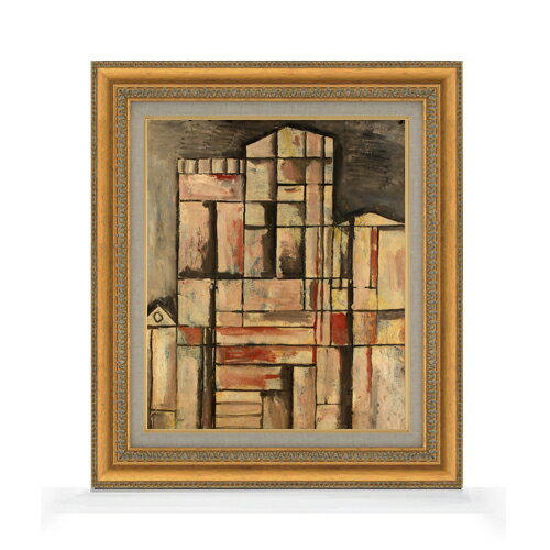 Rakuten - 【油絵 直筆仕上げ】ガルシア 大聖堂建設 F8 【額入り】 絵画 販売 8号 油彩 抽象画 602×528mm 複製画 送料無料 プレゼント ギフト 開店祝い 開業祝い 退職祝い 新築祝い リビング 玄関 モダン アートフレーム 壁掛け