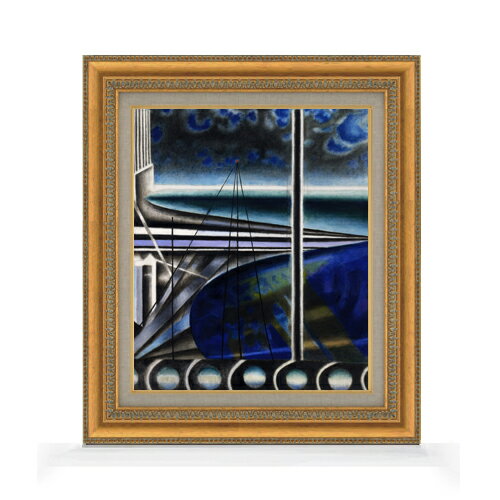 【油絵 直筆仕上げ】ステラ メトロポリタン港 F8 【額入り】 絵画 販売 8号 油彩 抽象画 602×528mm 複..