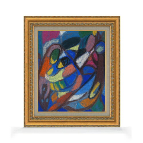 抽象畫 - 【油絵 直筆仕上げ】ヘルツェル コンポジション F8 【額入り】 絵画 販売 8号 油彩 抽象画 602×528mm 複製画 送料無料 プレゼント ギフト 開店祝い 開業祝い 退職祝い 新築祝い リビング 玄関 モダン アートフレーム 壁掛け